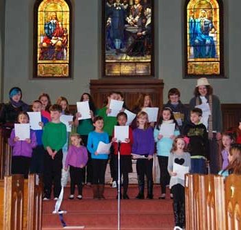 First Parish children singing in 2015